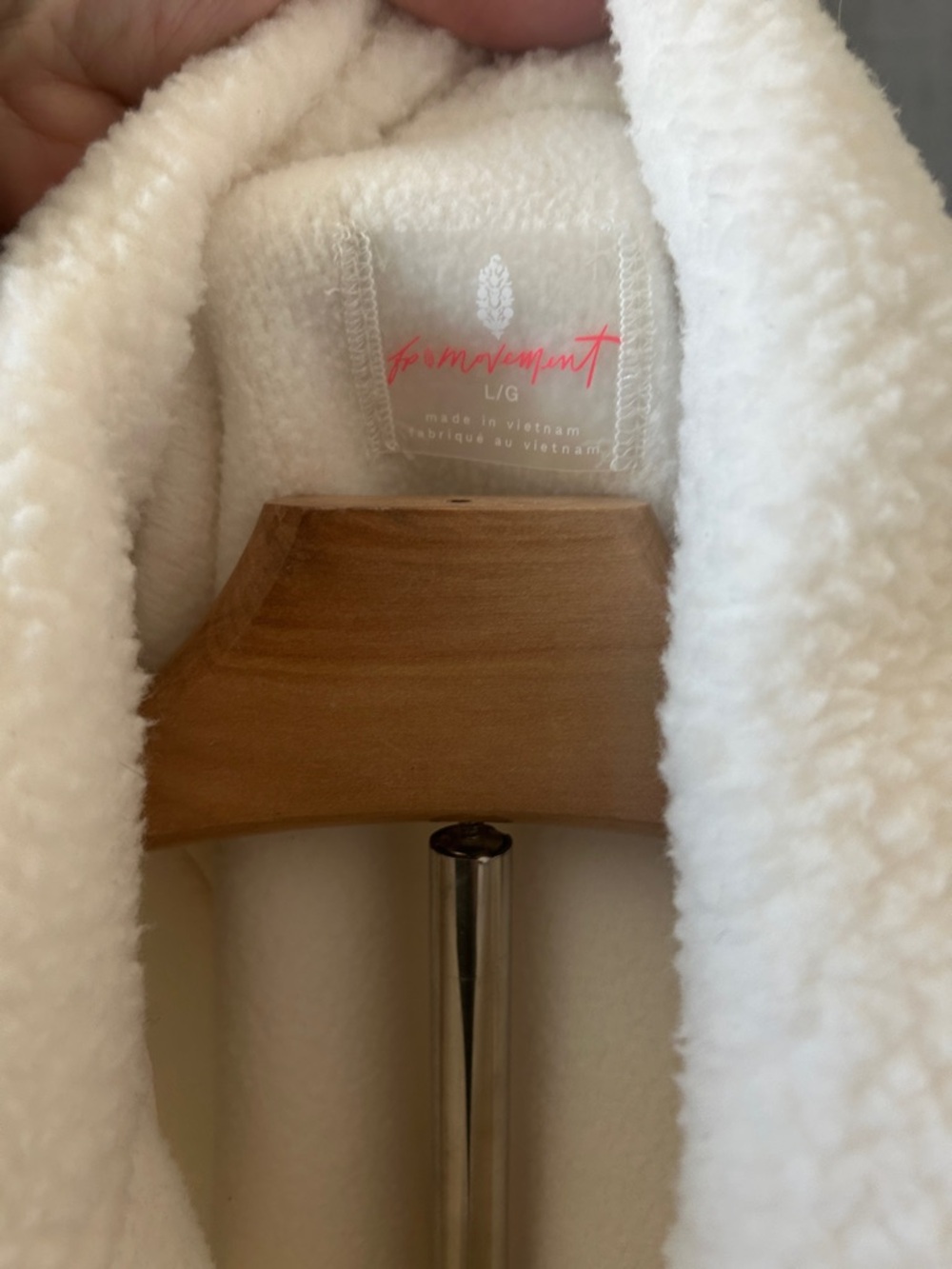 FP Movement by Free People Cream Sherpa Zip Jacket with Embroidered Accents - Picture 12 of 16